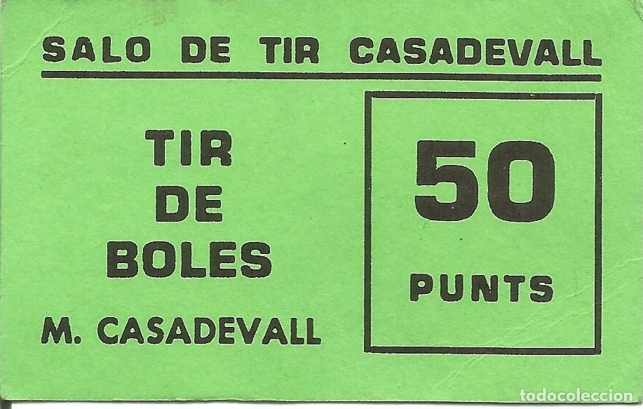 Otros art&iacute;culos de coleccionismo en papel: Vale / Ticket / Boleto Sal&oacute;n de Tiro Casadevall - Sal&oacute; Tir Boles M. Casadevall - 50 Puntos / Punts