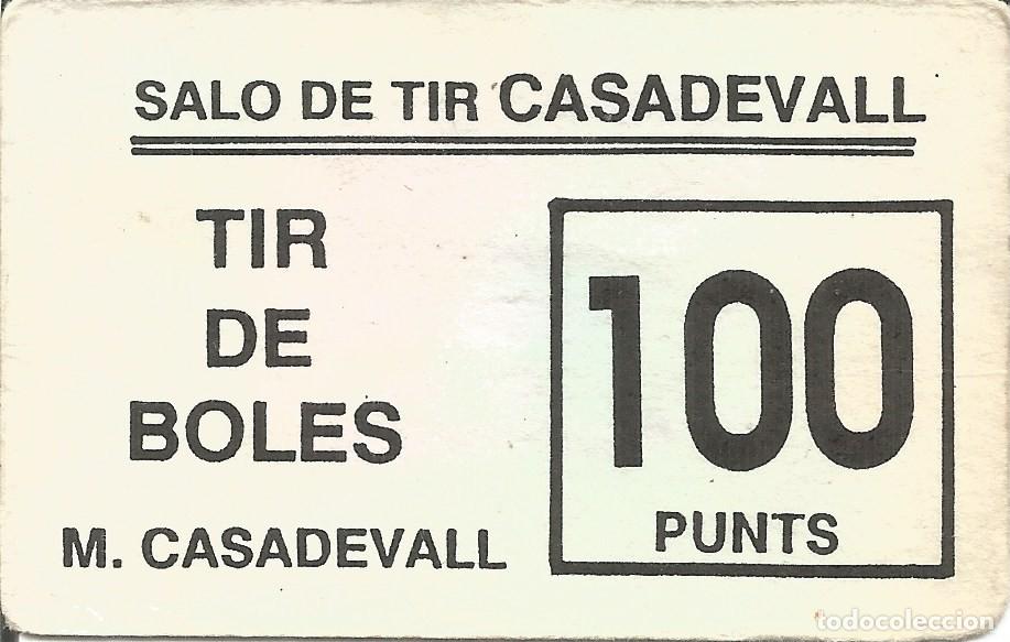 Otros art&iacute;culos de coleccionismo en papel: Vale / Ticket / Boleto Sal&oacute;n de Tiro Casadevall - Sal&oacute; Tir Boles M. Casadevall - 100 Puntos / Punts