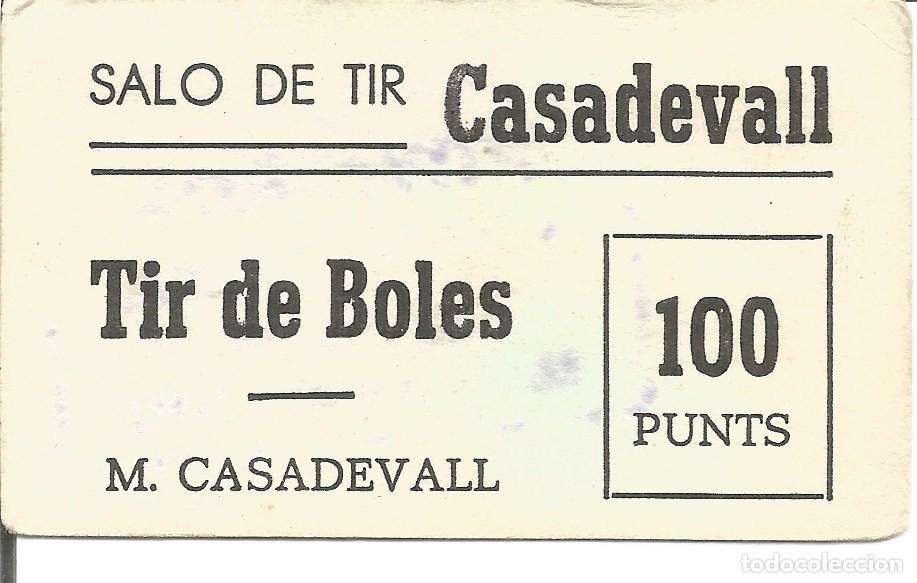 Otros art&iacute;culos de coleccionismo en papel: Vale / Ticket / Boleto Sal&oacute;n de Tiro Casadevall - Sal&oacute; Tir Boles M. Casadevall - 100 Puntos / Punts