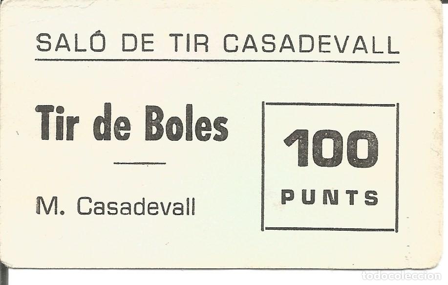 Otros art&iacute;culos de coleccionismo en papel: Vale / Ticket / Boleto Sal&oacute;n de Tiro Casadevall - Sal&oacute; Tir Boles M. Casadevall - 100 Puntos / Punts