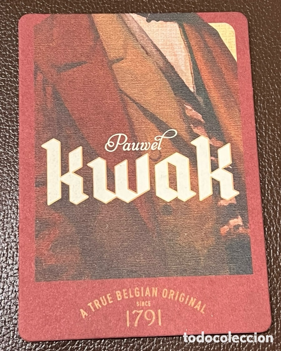 Otros art&iacute;culos de coleccionismo en papel: Posavasos. Cerveza KWAK. B&eacute;lgica.