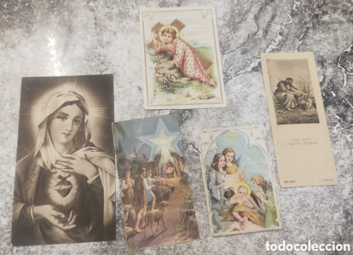 Otros art&iacute;culos de coleccionismo en papel: conjunto de estampas y tarjetas religiosas antiguas