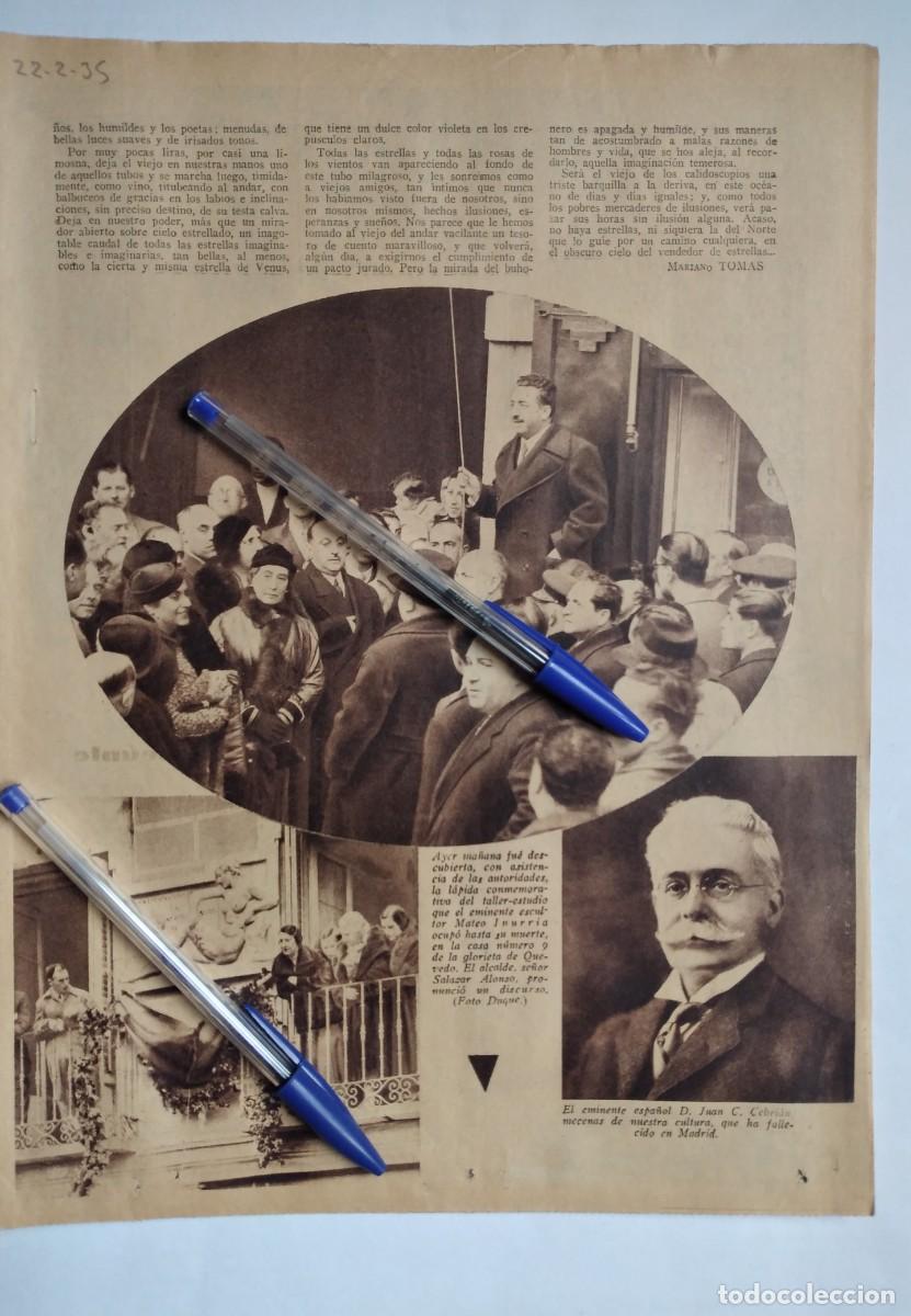 Otros art&iacute;culos de coleccionismo en papel: MADRID MATEO INURRIA L&Aacute;PIDA TALLER ESTUDIO GLORIETA QUEVEDO 9 ALCALDE SALAZAR ALONSO A&Ntilde;O 1935