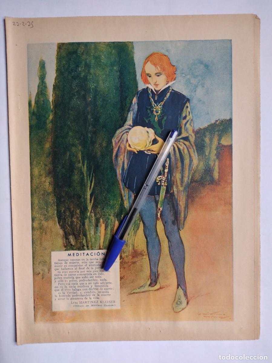 Otros art&iacute;culos de coleccionismo en papel: LUIS MARTINEZ KLEISER POES&Iacute;A MEDITACI&Oacute;N DIBUJO DE M&Aacute;XIMO RAMOS HOJA DE PRENSA A&Ntilde;O 1935