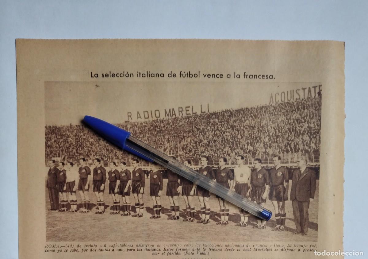Otros art&iacute;culos de coleccionismo en papel: EQUIPO TITULAR SELECCI&Oacute;N ITALIANA ITALIA PARTIDO DE F&Uacute;TBOL CONTRA FRANCIA EN ROMA RECORTE A&Ntilde;O 1935