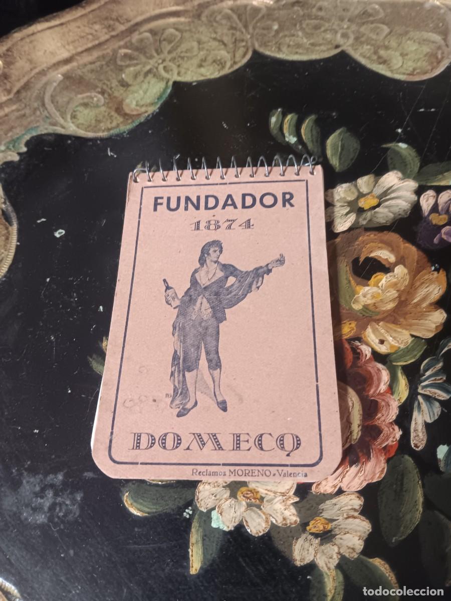 Otros art&iacute;culos de coleccionismo en papel: bloc de notas antiguo de publicidad de la conocida marca de brandy de Jerez, Fundador Domecq, con el