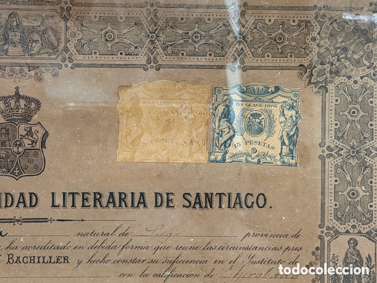 Collectionnisme Papier divers: T&iacute;tulo Universitario Antiguo (1895) - Universidad De Santiago