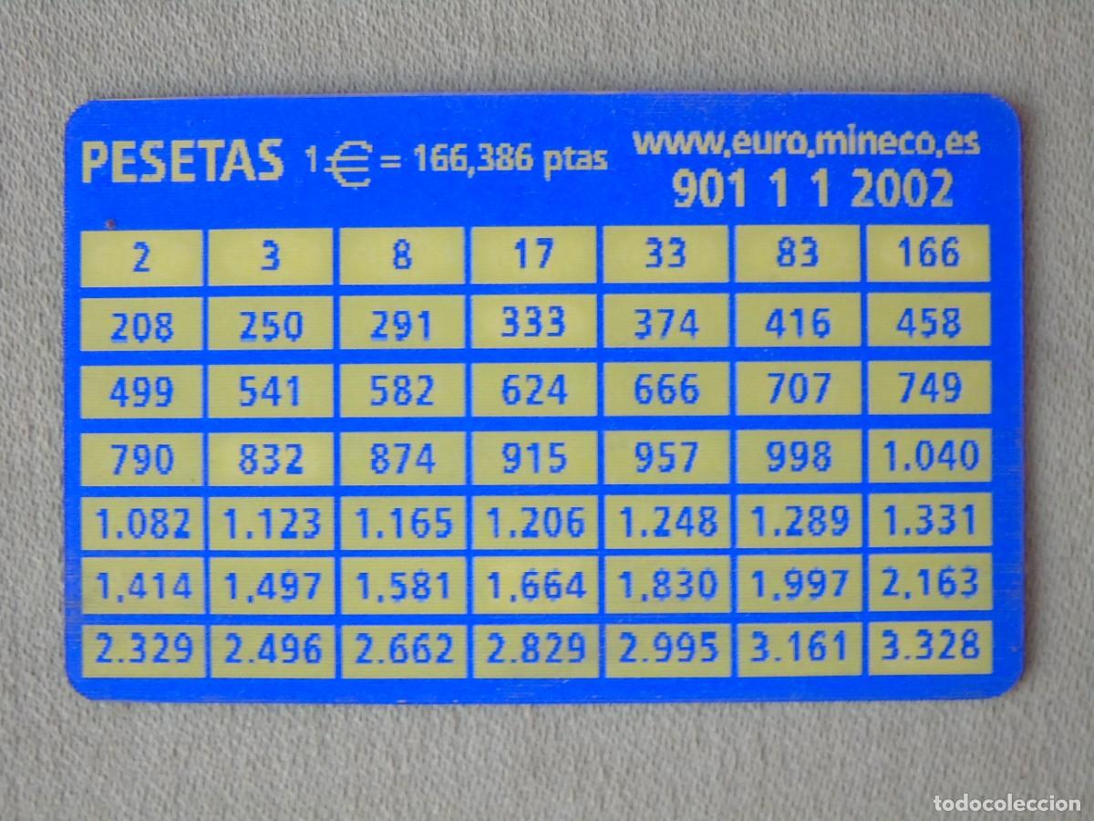Sammelleidenschaft Andere Papierartikel: TARJETA HOLOGR&Aacute;FICA CONVERTIDOR PESETAS A EUROS.