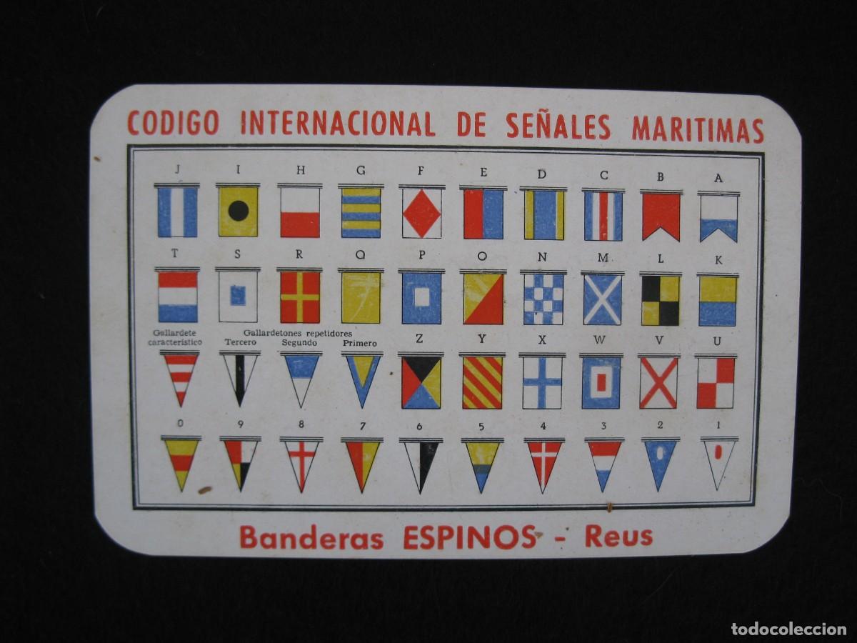 Otros art&iacute;culos de coleccionismo en papel: ANTIGUA TARJETA PUBLICITARIA DE BANDERAS ESPINOS - REUS - C&Oacute;DIGO INTERNACIONAL DE SE&Ntilde;ALES MAR&Iacute;TIMAS.