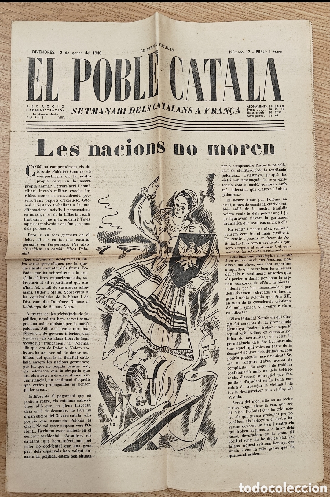 Paper Collecting Others: Peri&oacute;dico El Poble Catal&agrave; de enero de 1940