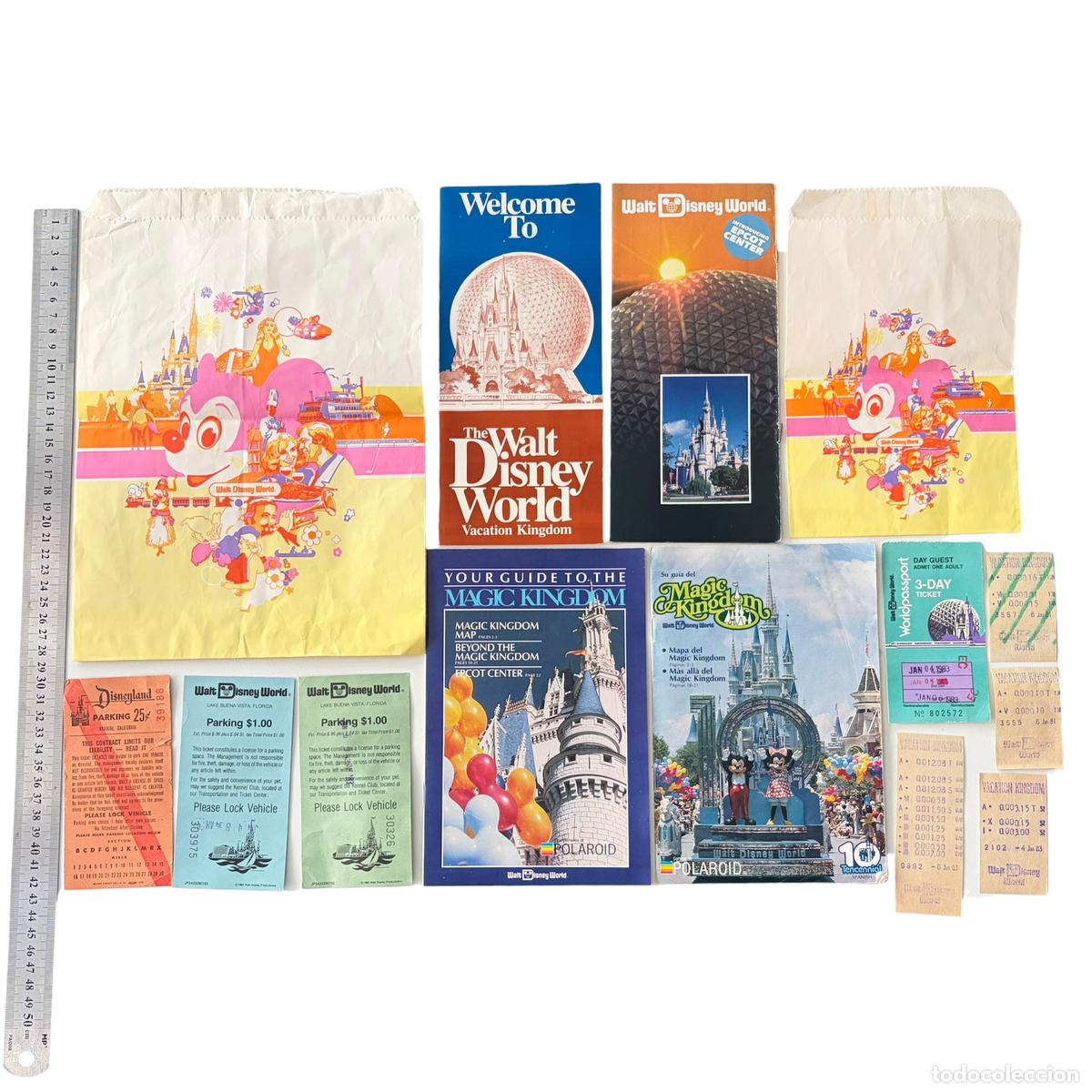 Outros artigos de papel: lote 14 recuerdos disney world disneyland a&ntilde;os 60-80 gu&iacute;as entradas tickets vintage usa