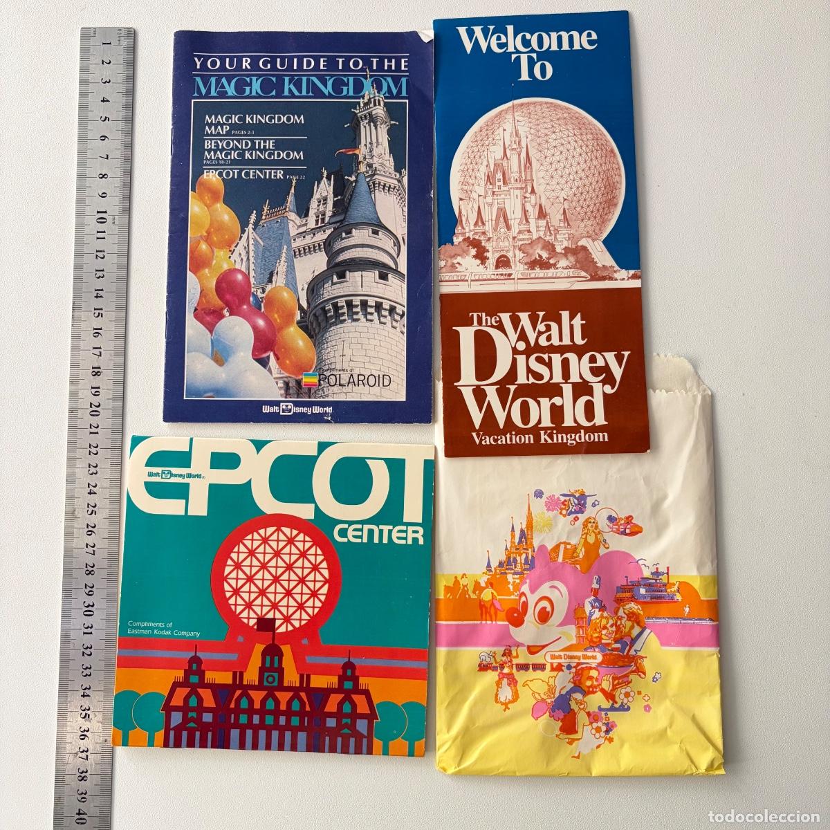 Otros art&iacute;culos de coleccionismo en papel: lote 4 recuerdos walt disney world epcot center magic kingdom 1982 gu&iacute;as mapas bolsa vintage usa