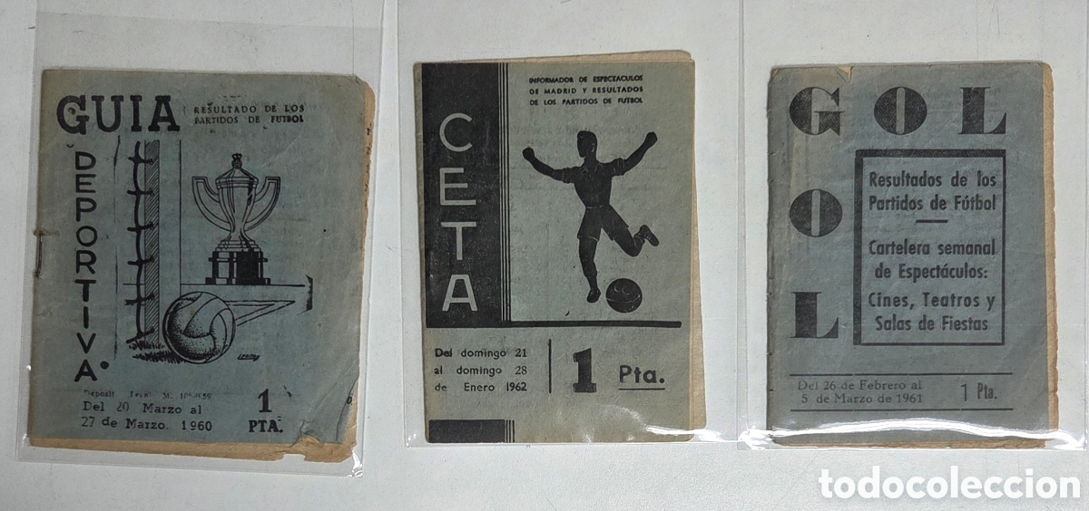 Otros art&iacute;culos de coleccionismo en papel: Folletos (3) resultados de f&uacute;tbol y carteleras de espect&aacute;culos de Madrid a&ntilde;os 60