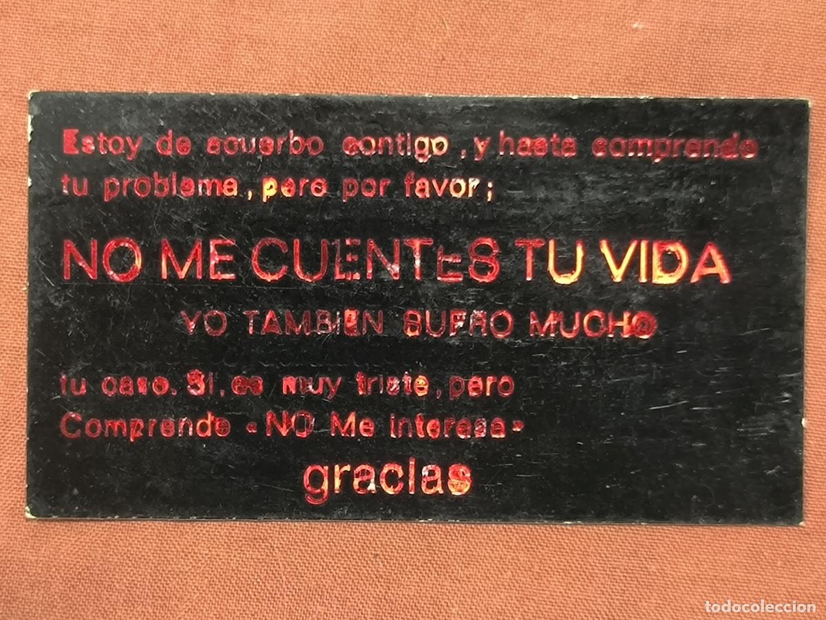 Altri oggetti di carta: Documento Antiguo Tarjeta Humor&iacute;stica No Me Cuentes Tu Vida Coleccionismo