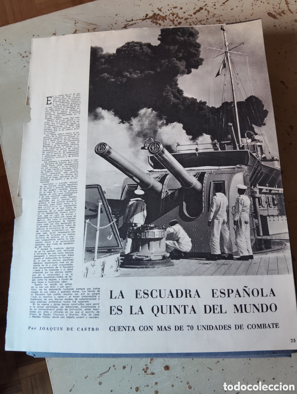 Otros art&iacute;culos de coleccionismo en papel: LA ESCUADRA ESPA&Ntilde;OLA.1952. QUINTA DEL MUNDO