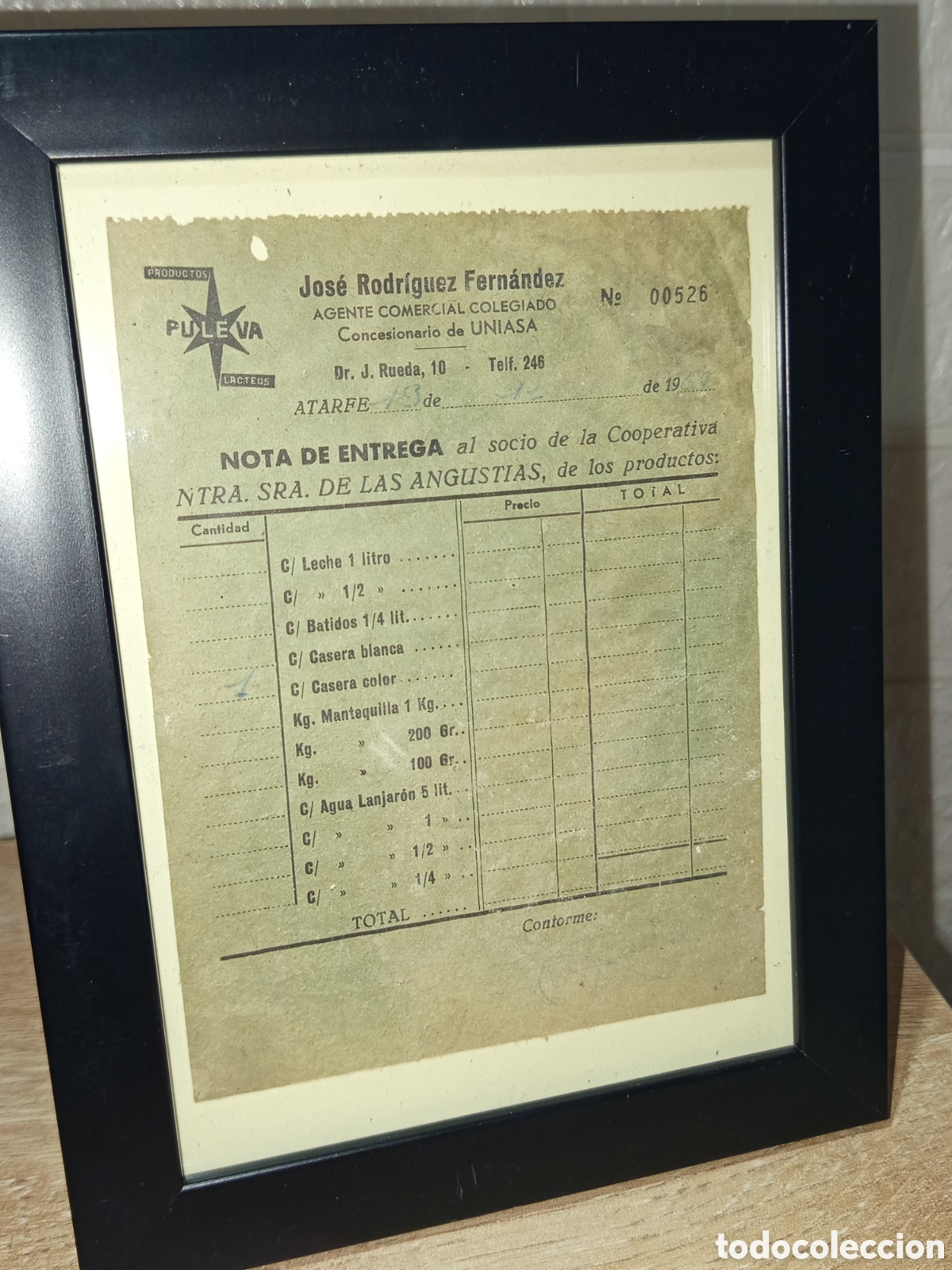Collectionnisme Papier divers: factura albar&aacute;n leche Puleva uniasa a&ntilde;os 60