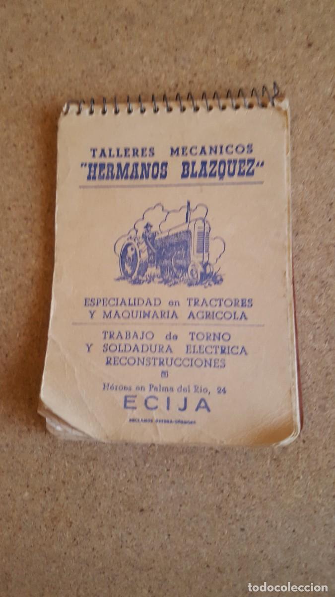 Otros art&iacute;culos de coleccionismo en papel: Peque&ntilde;a libreta/block de notas, antigua, publicidad Talleres mec&aacute;nicos Hermanos Blazquez. &Eacute;cija.