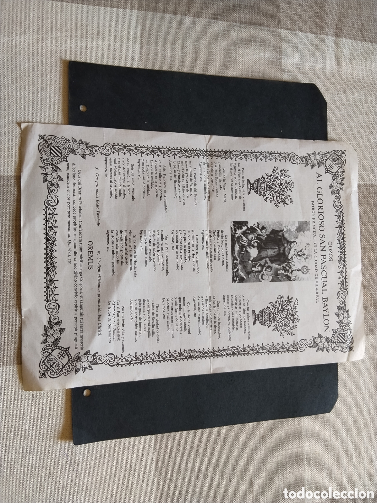 Paper Collecting Others: Gozos Al Glorioso San Pascual Baylon,Vila-Real