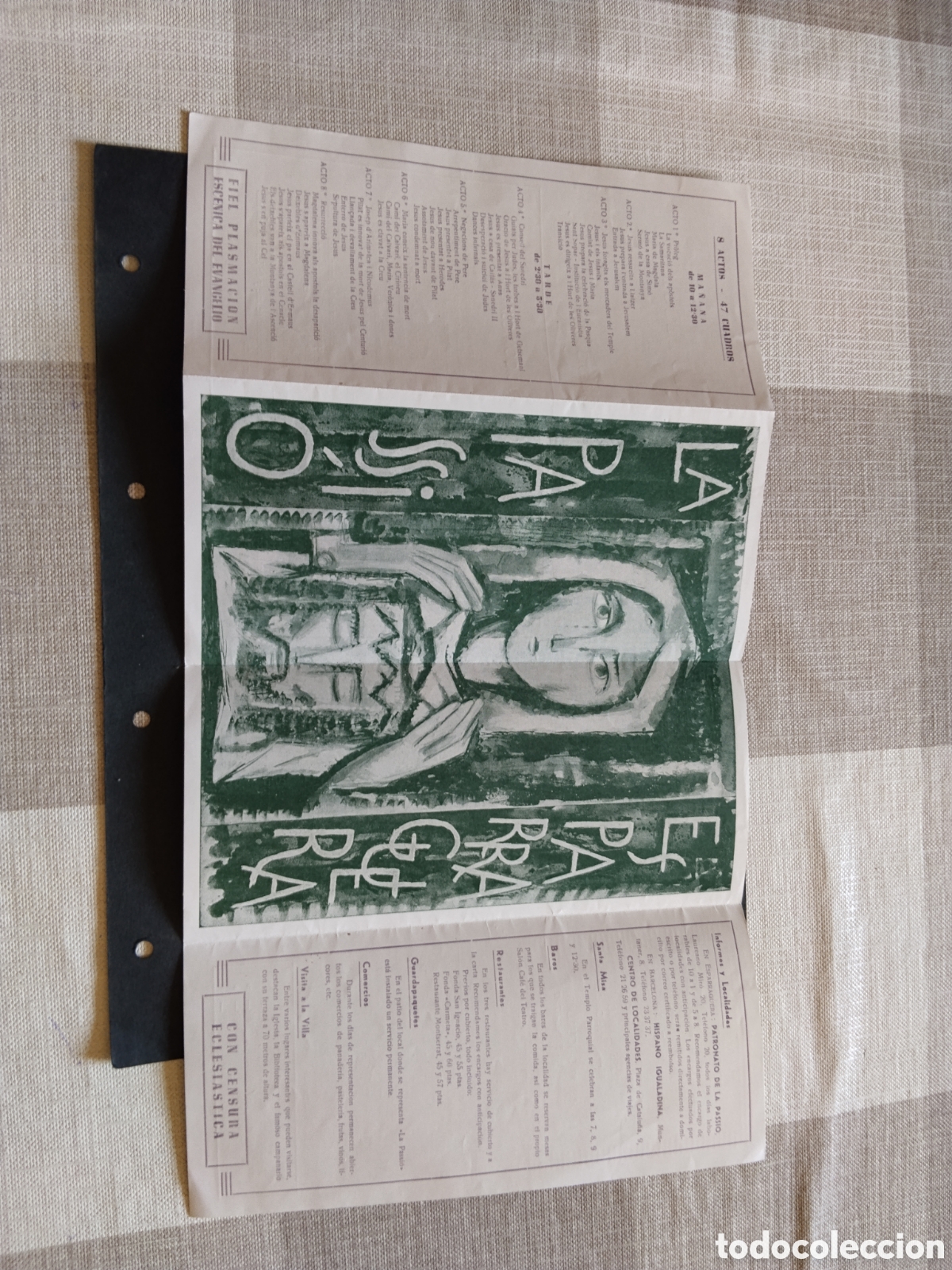 Otros art&iacute;culos de coleccionismo en papel: Folleto La Passio ESPARRAGUERA Cuaresma 1957