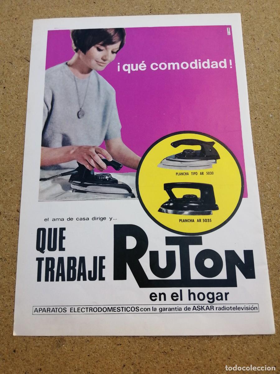 Otros art&iacute;culos de coleccionismo en papel: ANUNCIO. PLANCHA RUTON - Foto 1