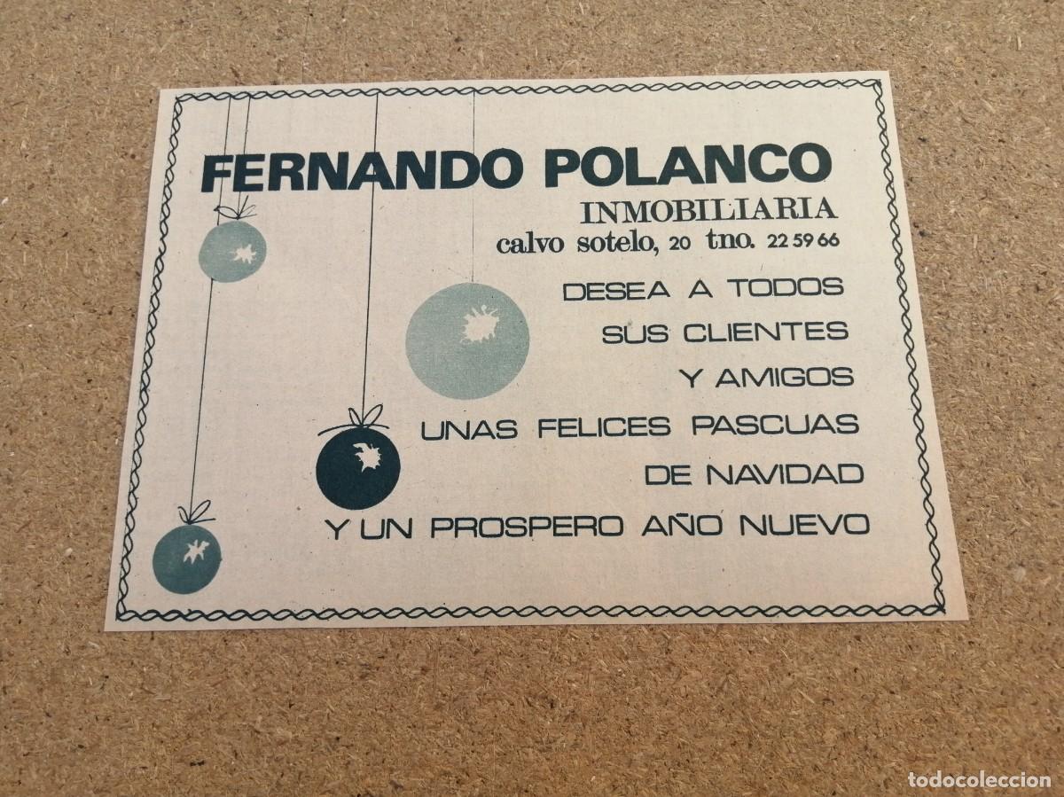Otros art&iacute;culos de coleccionismo en papel: ANUNCIO. FERNANDO POLANCO, INMOBILIARIA