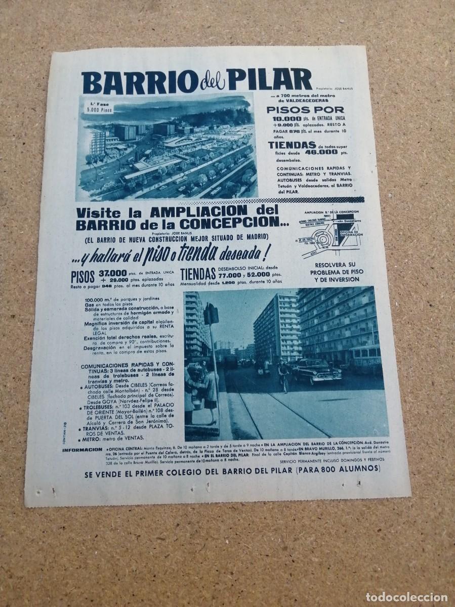 Otros art&iacute;culos de coleccionismo en papel: ANUNCIO. BARRIO DEL PILAR / BARRIO DE LA CONCEPCION (MADRID)