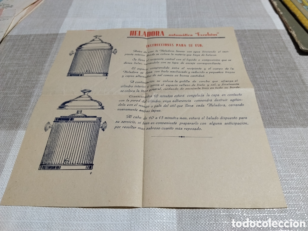 Otros art&iacute;culos de coleccionismo en papel: Folleto HELADORA autom&aacute;tica Excelsius instrucciones