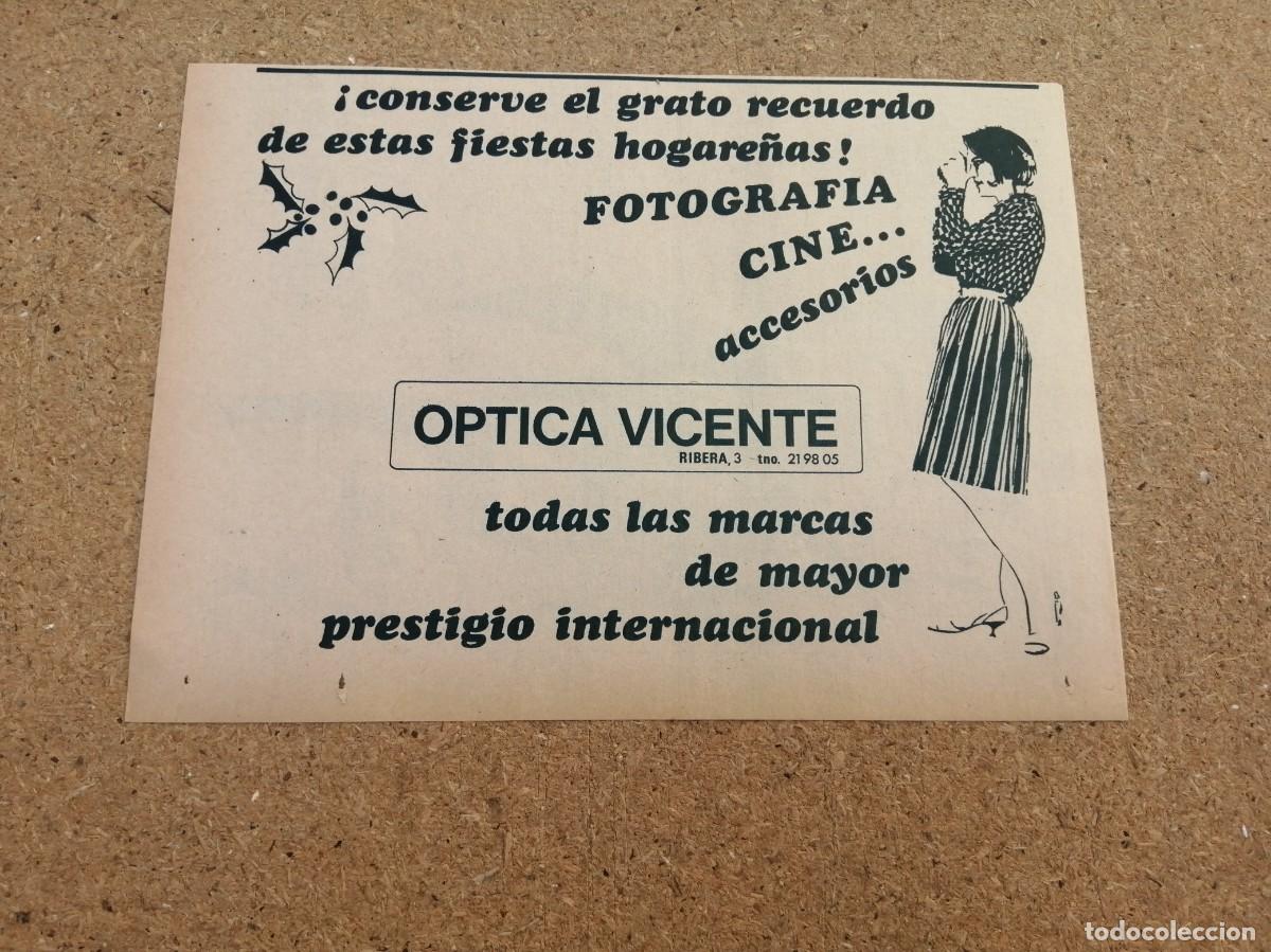 Otros art&iacute;culos de coleccionismo en papel: ANUNCIO. OPTICA VICENTE (VALENCIA)