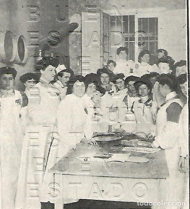 Altri oggetti di carta: CENTRO ASTURIANO EN MADRID CLASES DE COCINA 8X7 1905 CLIPPING M60