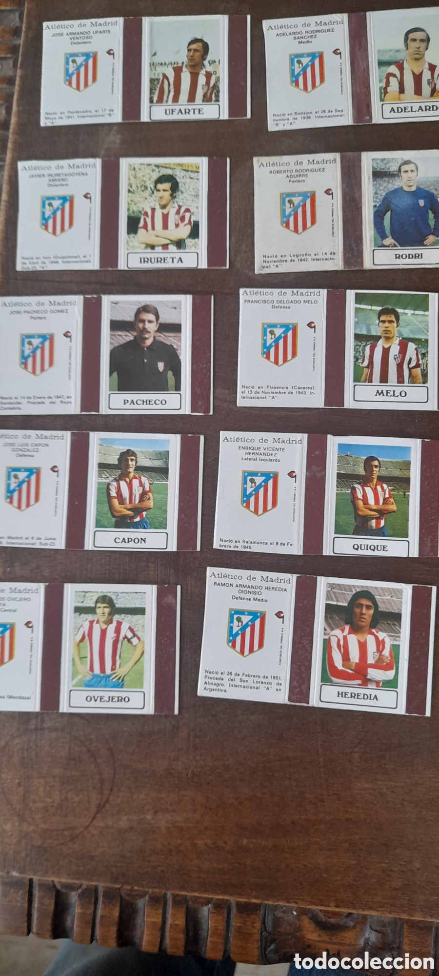 Outros artigos de papel: Lote de 10 cajas de cerillas del Atl&eacute;tico de Madrid. F&oacute;sforos del Pirineo, segunda serie. A&ntilde;os 70
