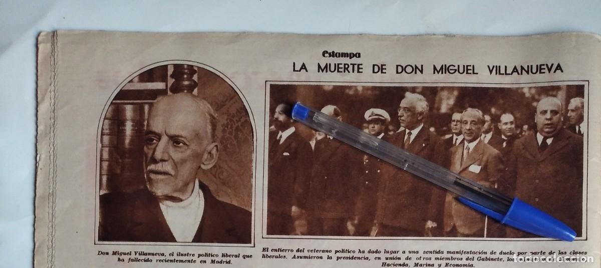 Otros art&iacute;culos de coleccionismo en papel: MIGUEL VILLANUEVA G&Oacute;MEZ ENTIERRO MINISTROS DE FOMENTO HACIENDA MARINA ECONOM&Iacute;A RECORTE REVISTA 1931