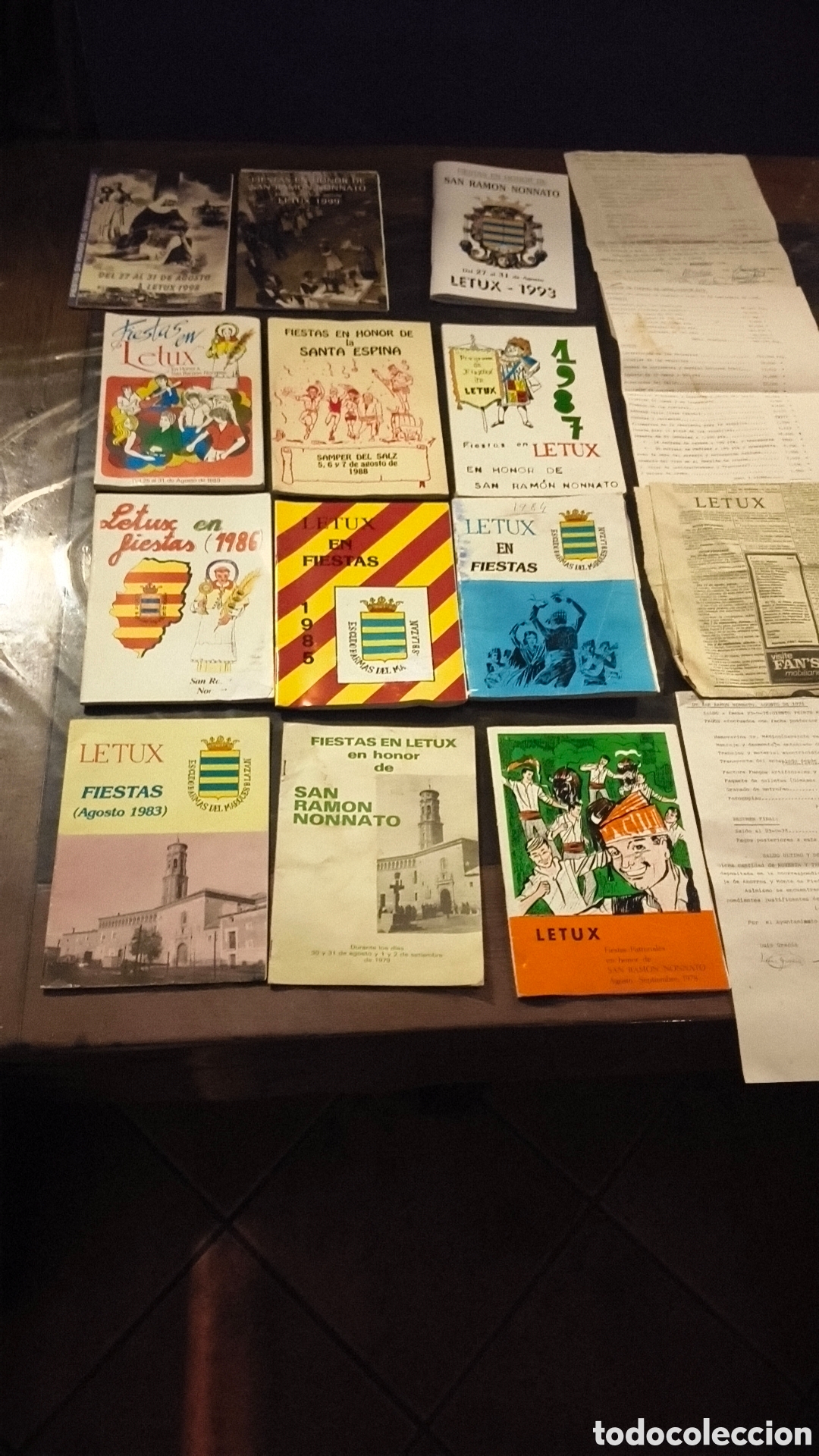 Otros art&iacute;culos de coleccionismo en papel: 12 programas de fiestas y documentos de Letux Zaragoza campo de Belchite