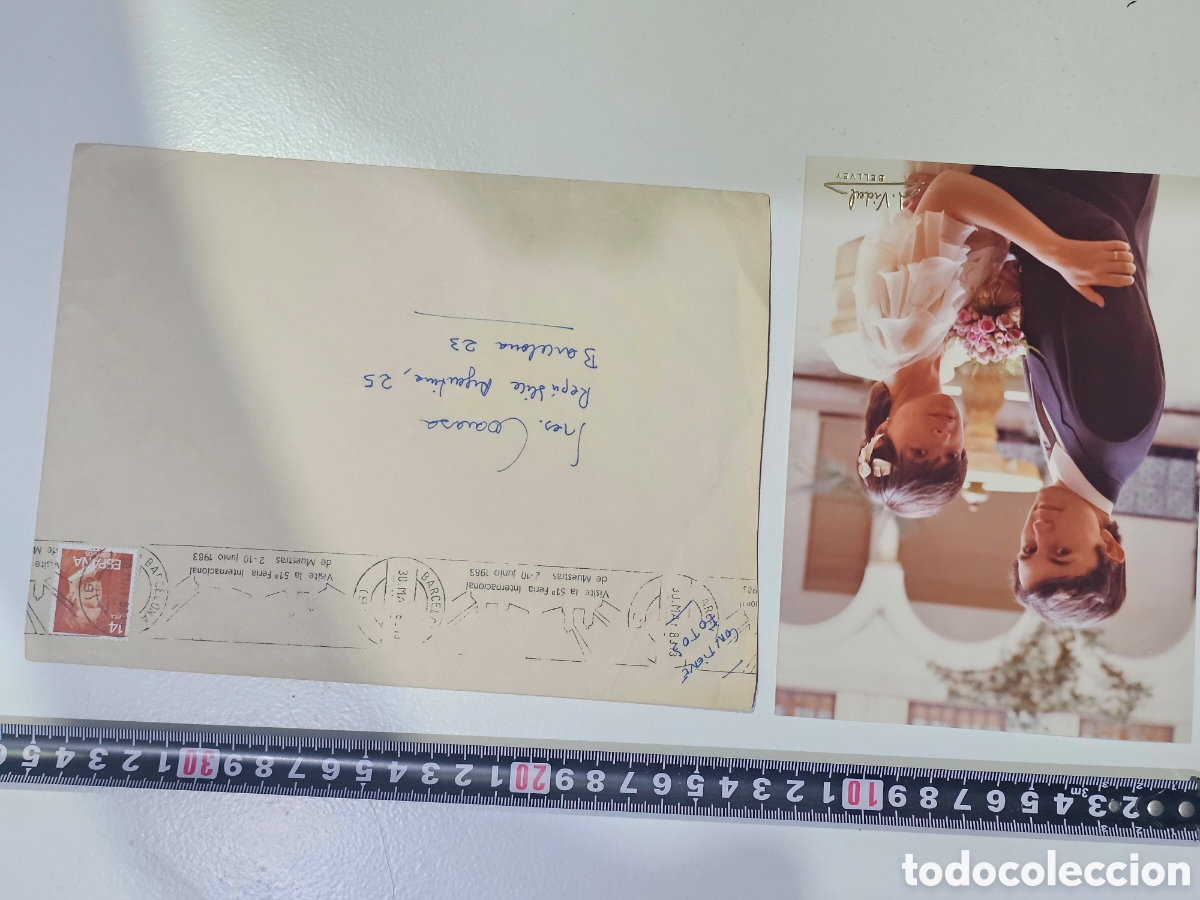 Otros art&iacute;culos de coleccionismo en papel: Lote Vintage: Postal con Matasellos Barcelona (1983) + Fotograf&iacute;a Antigua &rdquo;J. Vidal Relieves&rdquo;