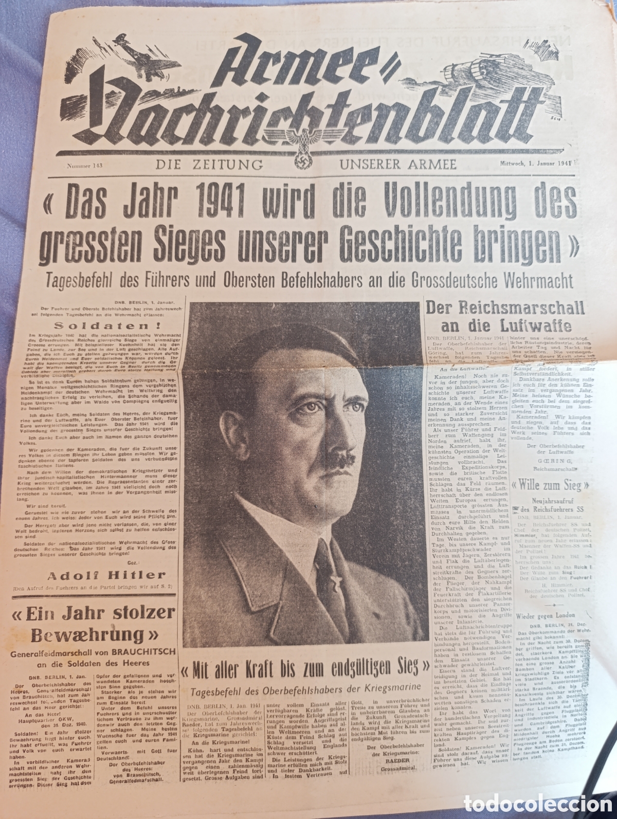 Otros art&iacute;culos de coleccionismo en papel: Armee Nachrichenblatt 01/01/41