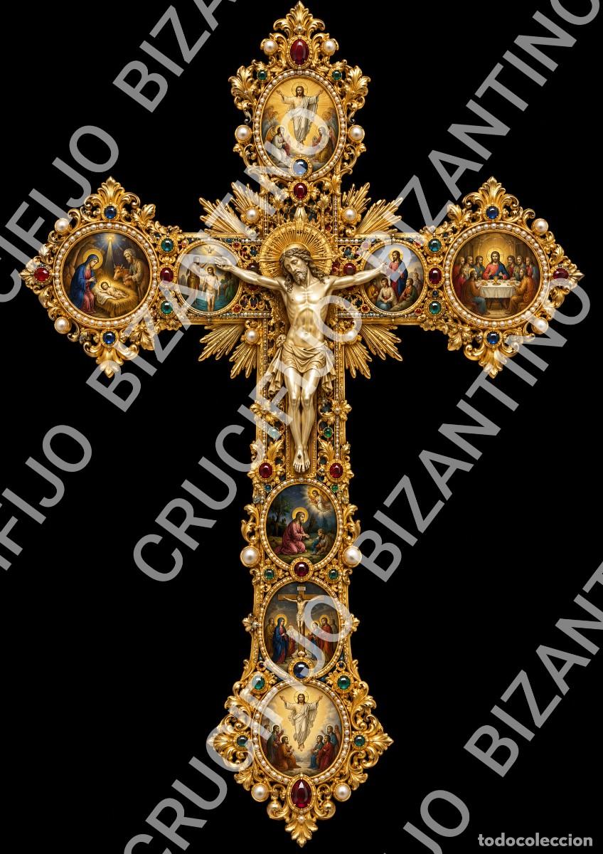 Otros art&iacute;culos de coleccionismo en papel: Lote 6 l&aacute;minas de crucifijos bizantinos