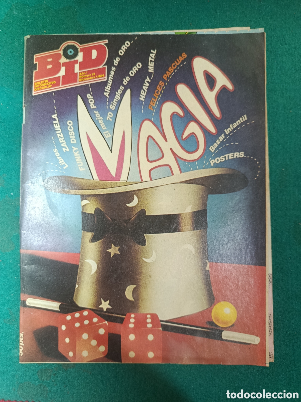 Otros art&iacute;culos de coleccionismo en papel: Revista BID Discoplay N&ordm; 12 - Diciembre 1984 - Especial Magia / Navidad