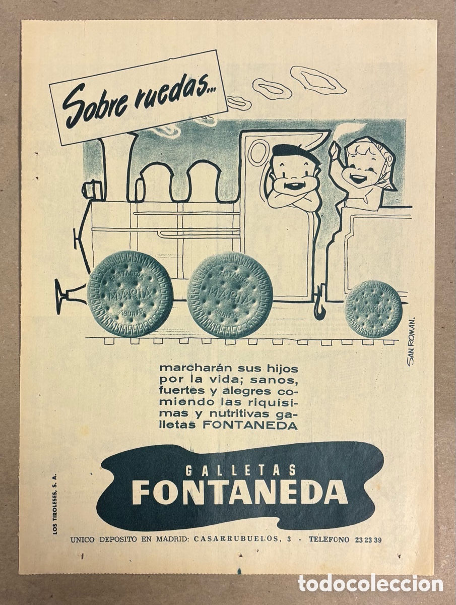 Otros art&iacute;culos de coleccionismo en papel: GALLETAS FONTANEDA. ANUNCIO PUBLICITARIO PERI&Oacute;DICO ABC A&Ntilde;O 1960.