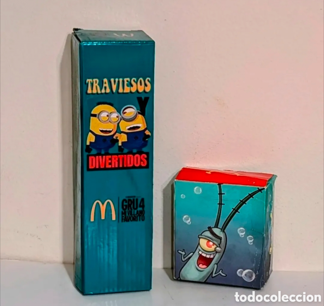 Otros art&iacute;culos de coleccionismo en papel: Cajas envoltorios vac&iacute;os Mc DONALD'S. Minions Gru Mi Villano Favorito. Bob Esponja