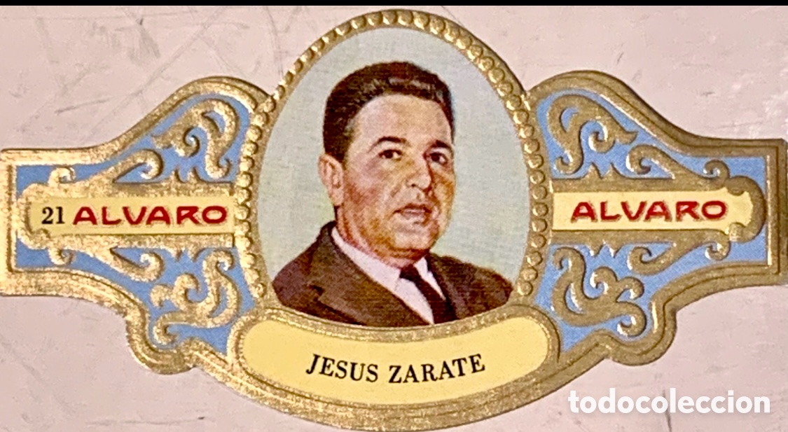 Collectionnisme Papier divers: Vitola. Tabaco ALVARO. Premios Planeta. Jes&uacute;s Z&aacute;rate. A&ntilde;os 70.