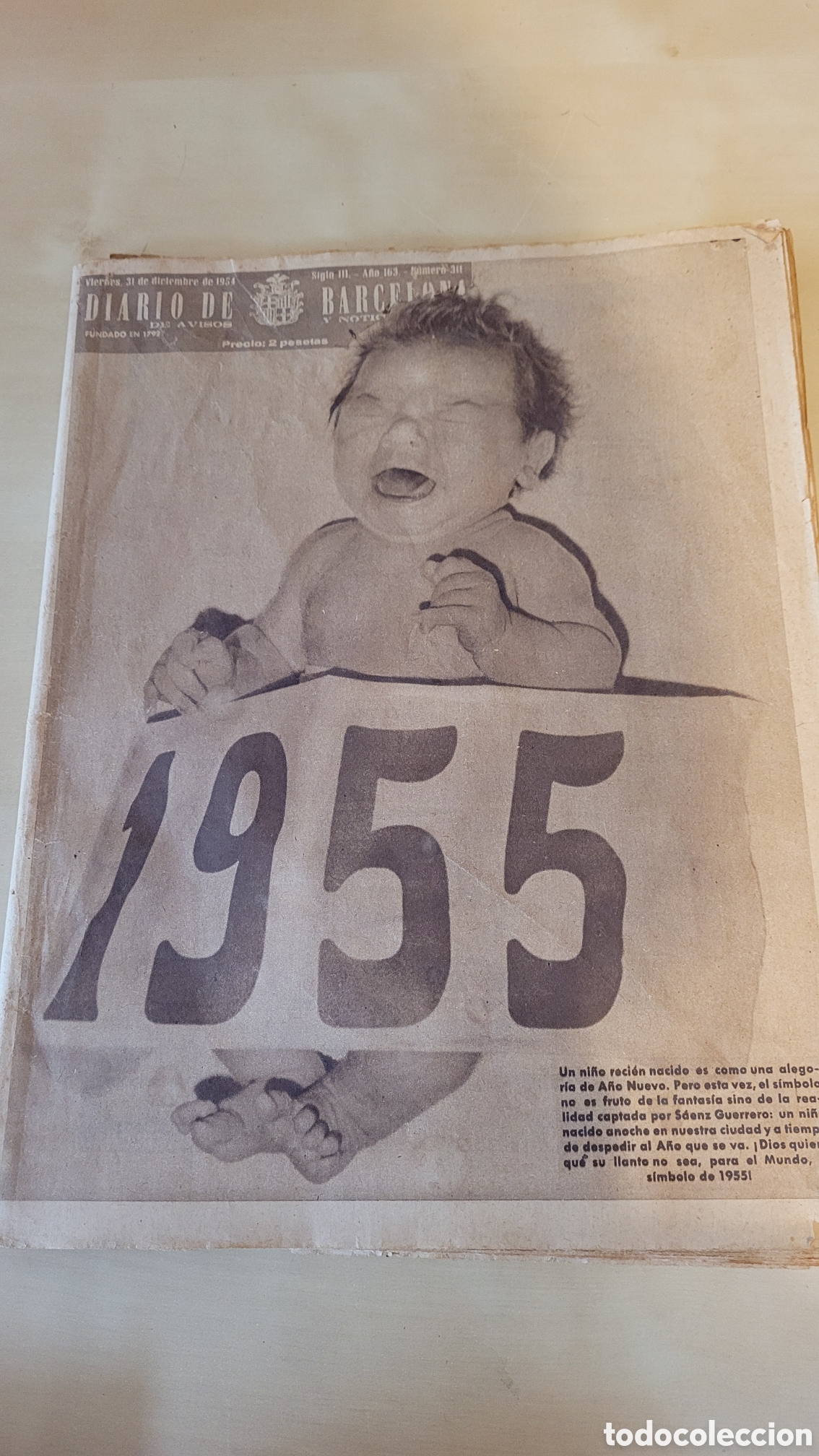 Otros art&iacute;culos de coleccionismo en papel: Diario de Barcelona 31 de diciembre de 1954