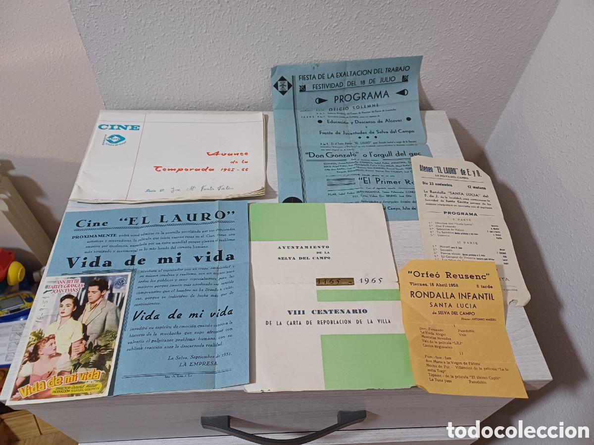 Collectionnisme Papier divers: DOCUMENTOS VARIOS ATENEO CINE EL LAURO, LA SELVA DEL CAMPO, LA SELVA DEL CAMP, A&Ntilde;OS 60