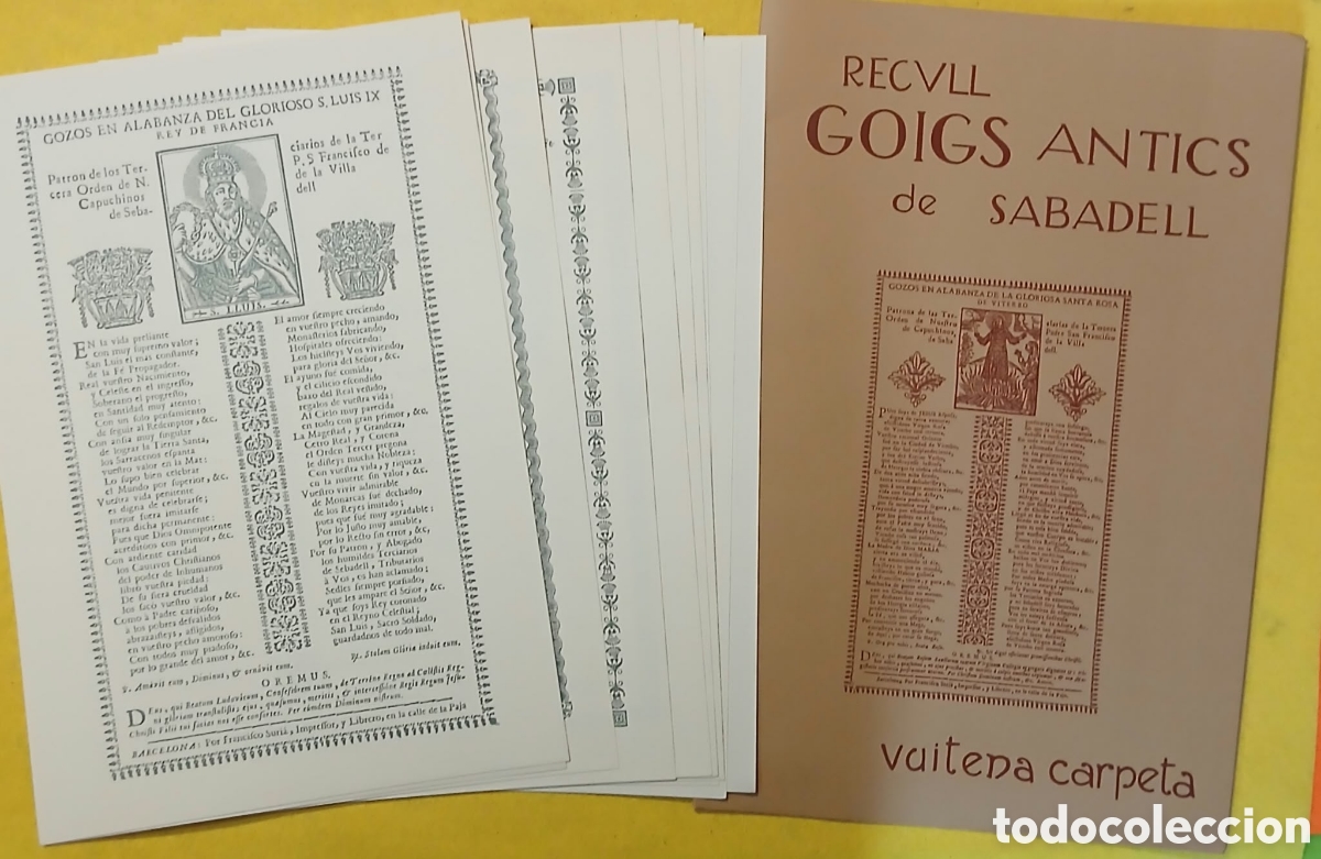 Otros art&iacute;culos de coleccionismo en papel: Recull Goigs antic de Sabadell, carpeta vuitena