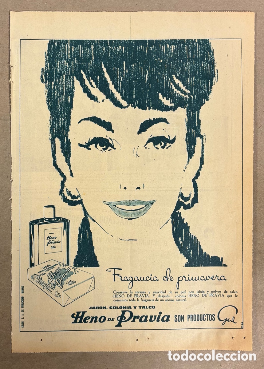 Collectionnisme Papier divers: JAB&Oacute;N Y COLONIAS HENO DE PRAVIA. ANUNCIO PUBLICITARIO PERI&Oacute;DICO ABC A&Ntilde;OS 1961.