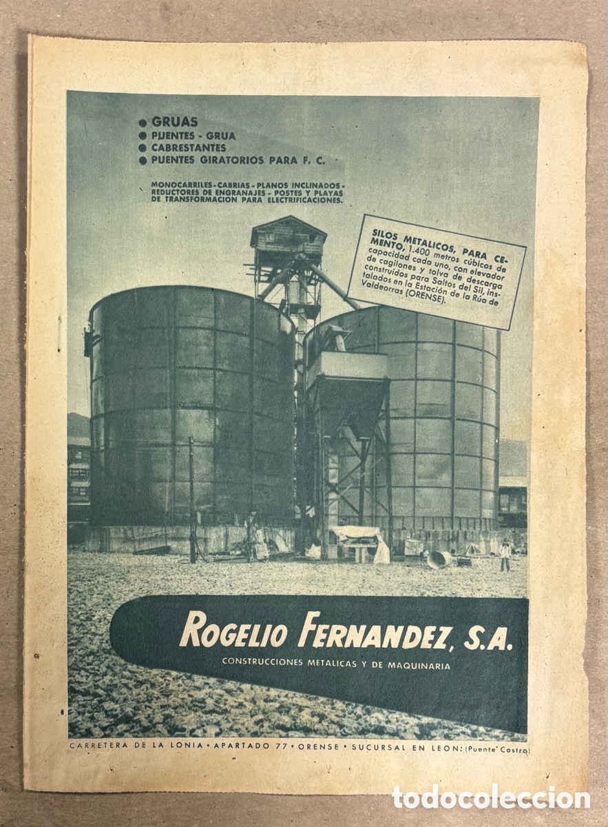 Collectionnisme Papier divers: CONSTRUCCIONES MET&Aacute;LICAS Y MAQUINARIA ROGELIO FERN&Aacute;NDEZ. ANUNCIO PERI&Oacute;DICO ABC A&Ntilde;O 1956