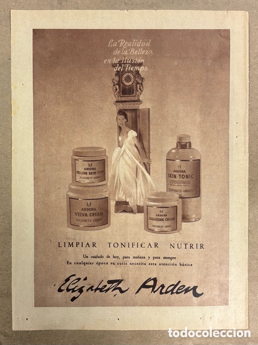 Collectionnisme Papier divers: COSM&Eacute;TICOS ELIZABETH ARDEN. ANUNCIO PUBLICITARIO PERI&Oacute;DICO ABC A&Ntilde;O 1954