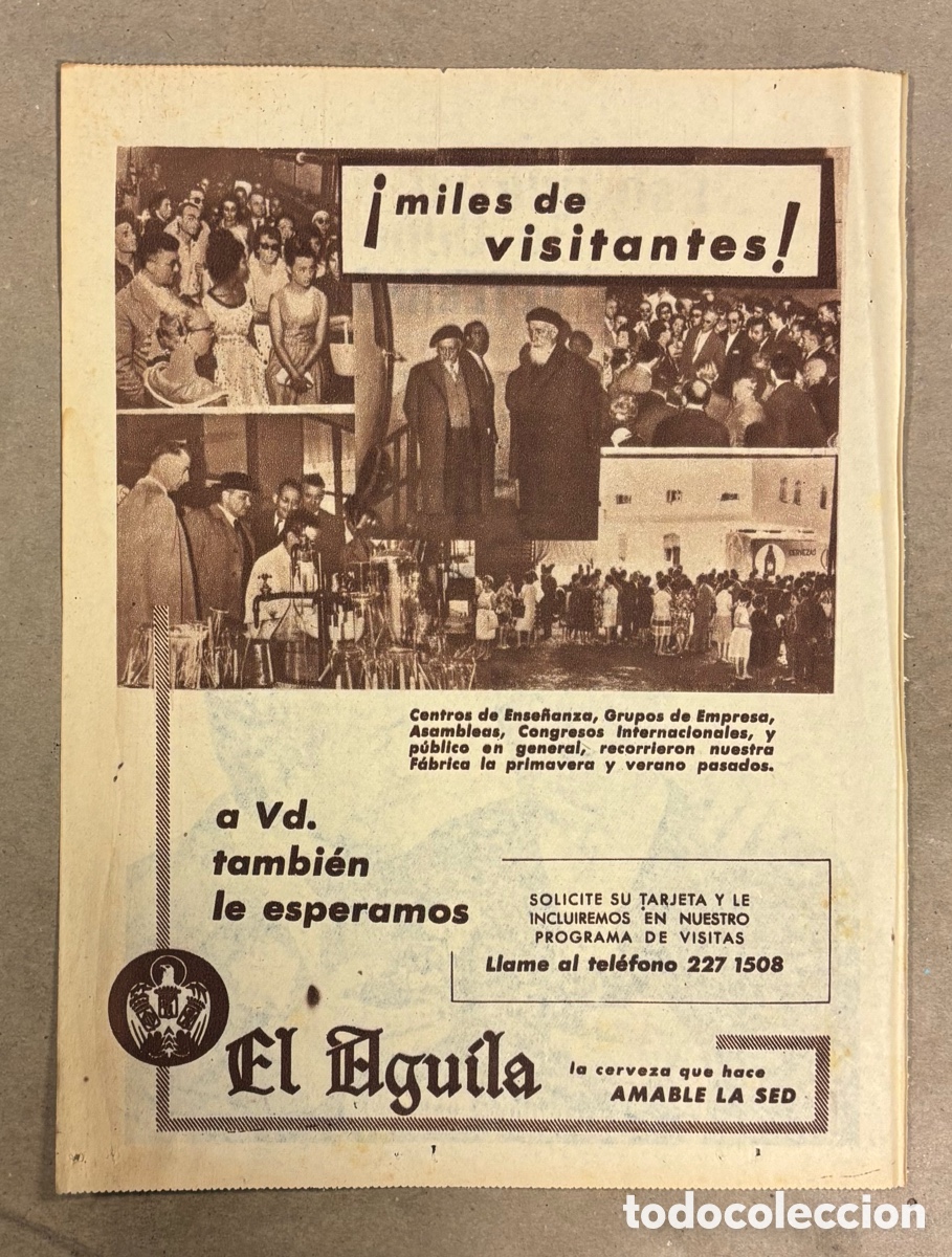 Otros art&iacute;culos de coleccionismo en papel: CERVEZA EL &Aacute;GUILA. ANUNCIO PUBLICITARIO PERI&Oacute;DICO ABC A&Ntilde;O 1963.