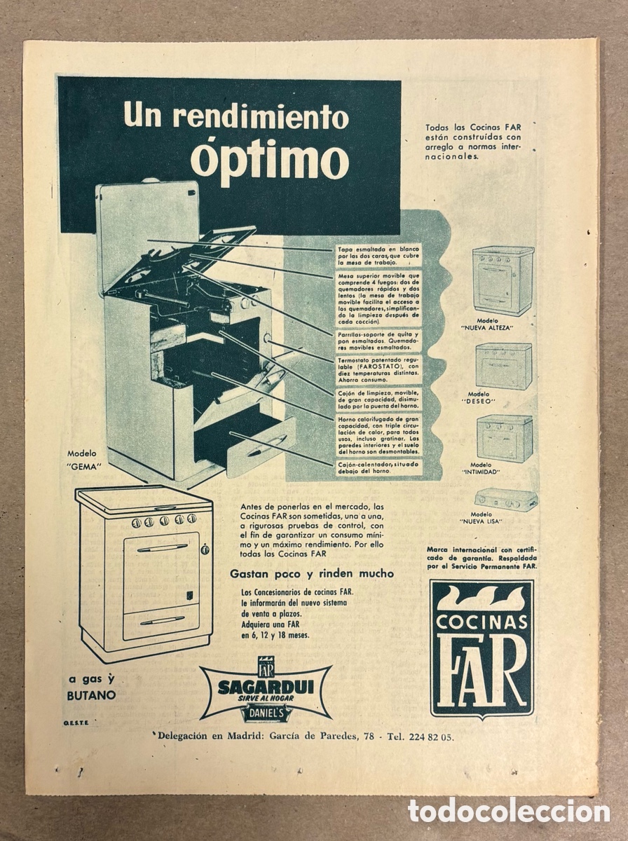 Otros art&iacute;culos de coleccionismo en papel: COCINAS FAR. ANUNCIO PUBLICITARIO PERI&Oacute;DICO ABC A&Ntilde;O 1961.