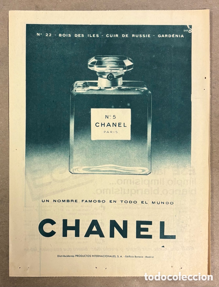 Otros art&iacute;culos de coleccionismo en papel: PERFUME CHANEL N&deg; 5. ANUNCIO PUBLICITARIO PERI&Oacute;DICO ABC A&Ntilde;O 1958