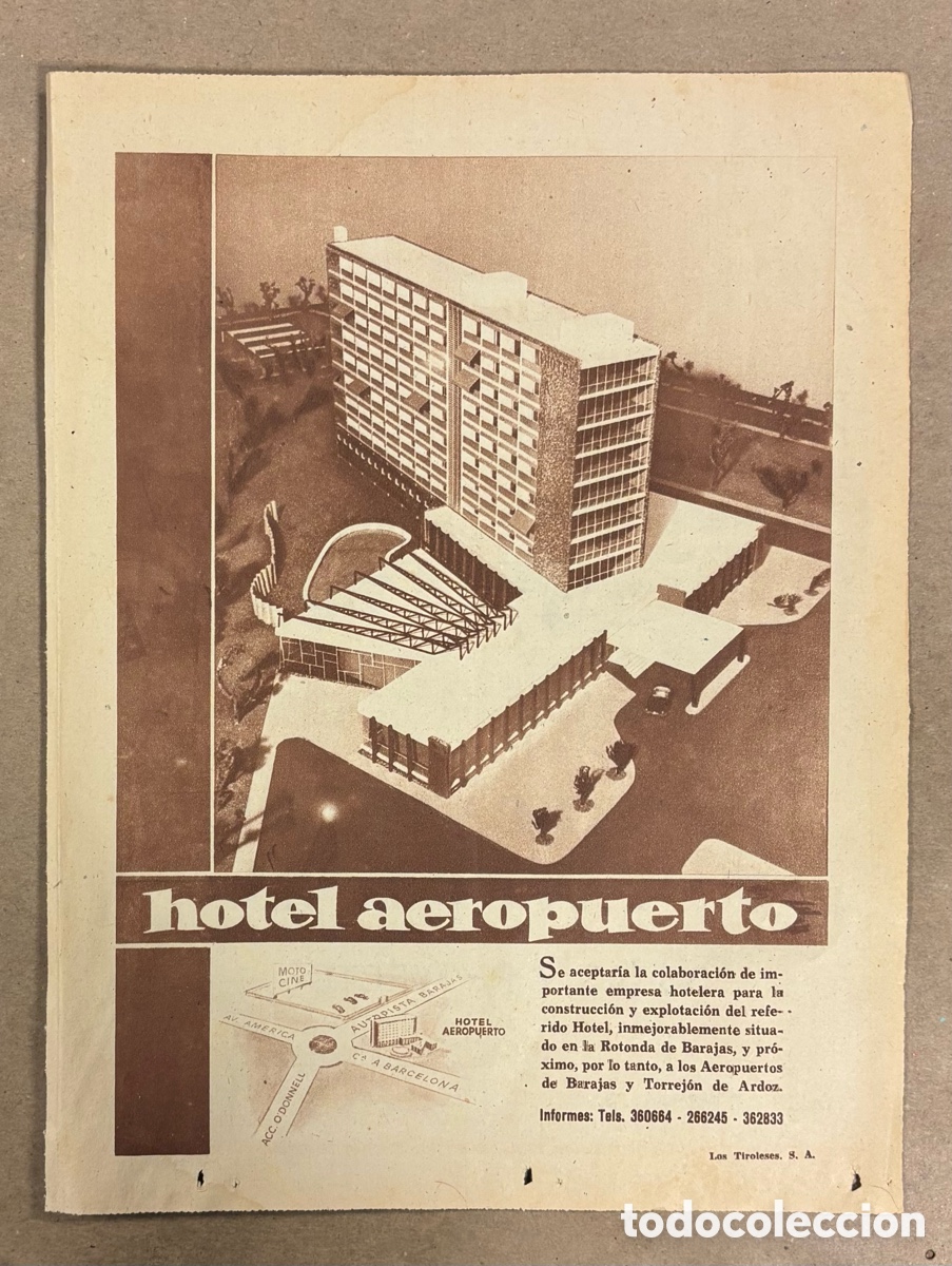 Otros art&iacute;culos de coleccionismo en papel: HOTEL AEROPUERTO BARAJAS. ANUNCIO PUBLICITARIO PERI&Oacute;DICO ABC A&Ntilde;O 1959..