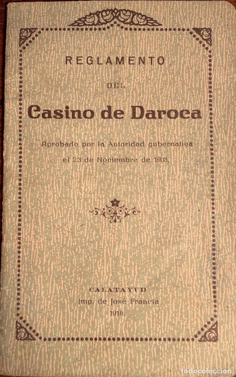 Otros art&iacute;culos de coleccionismo en papel: REGLAMENTO CASINO DE DAROCA IMPRESO 1918